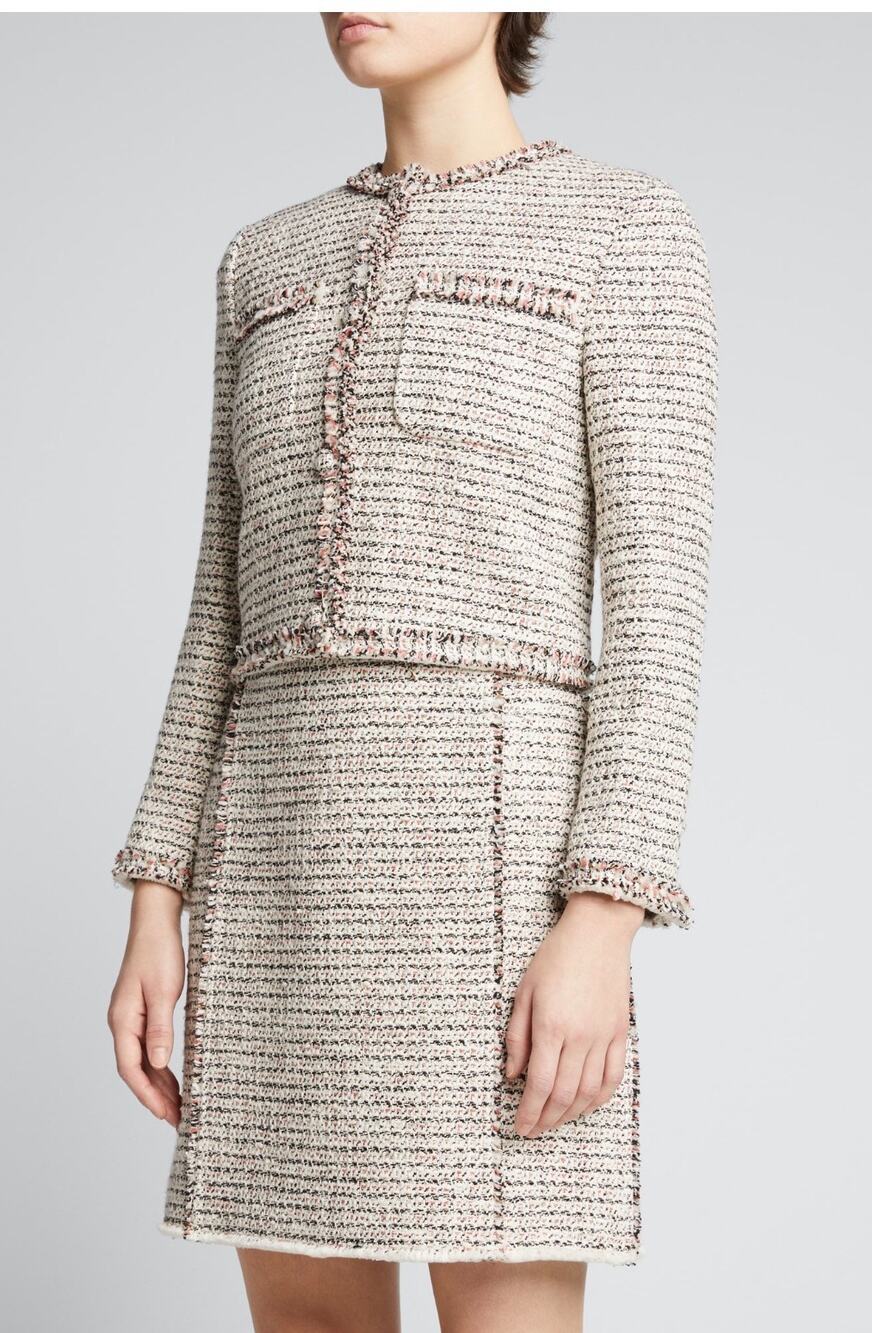 Theory Dress & Cropped Cotton Tweed Jacket Blazer Set 4/2